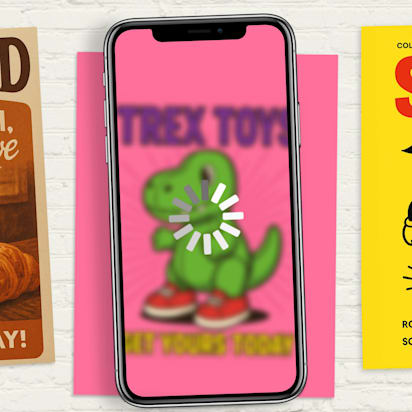 poster designs created with AI using a smartphone