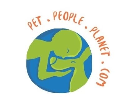 logo of a world with a person and dog