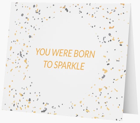 white and gold birthday card design