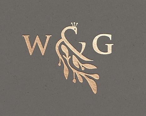 Wedding logo idea with a peacock icon
