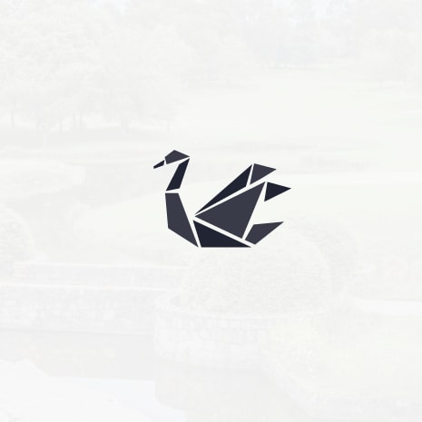 Logo color meaning: black logo design in the shape of a swan