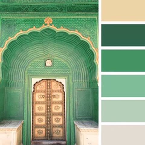 Green and gold colors scheme