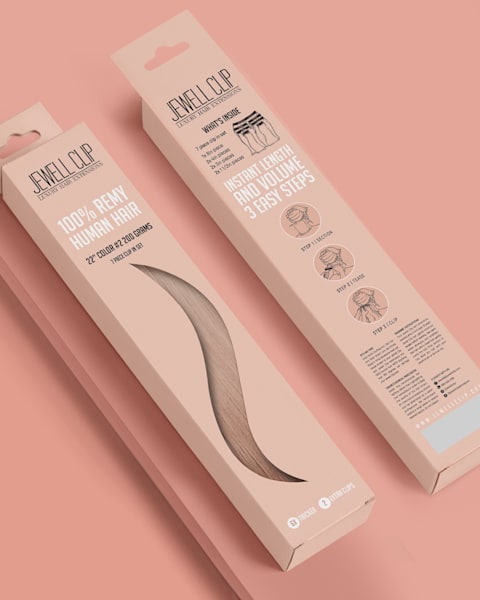 Conception d'emballages de luxe pour extensions de cheveux - Luxury hair extensions packaging design