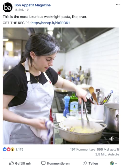 facebook post from bon appetit magazine