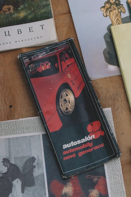 A car brochure laid on a table