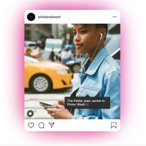 a shoppable Instagram post