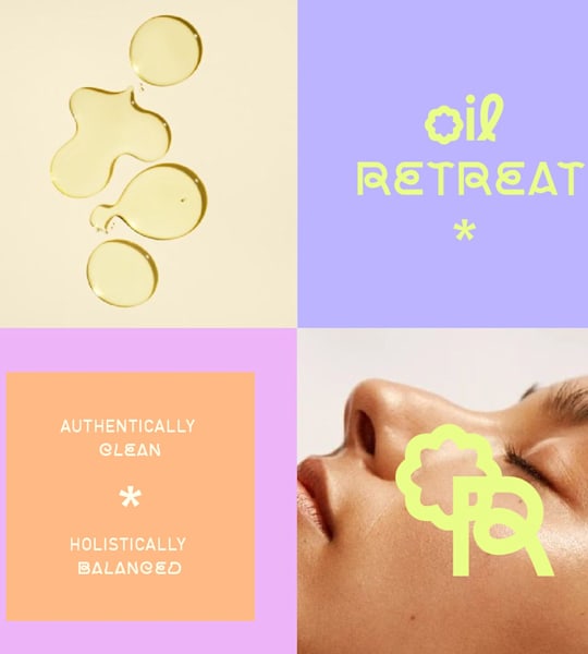 Brand identity that uses the Mismatched and Bright graphic design trend: Markenidentität, die den Grafikdesign-Trend "Mismatched and Bright" nutzt.