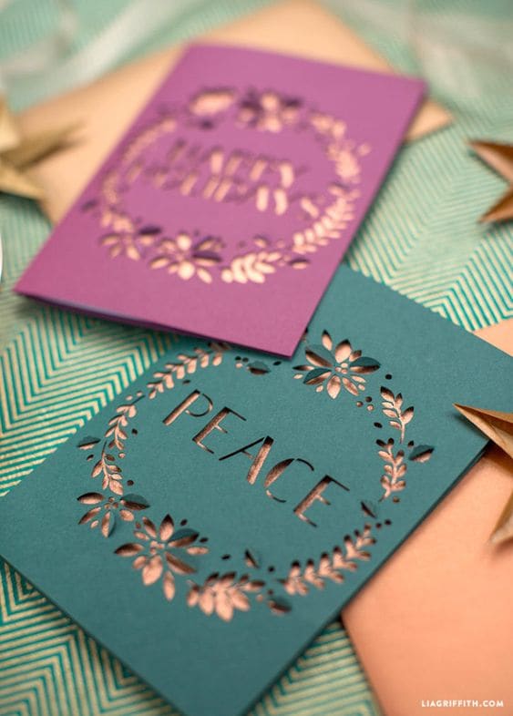 Cut-out Christmas card design with festive messaging