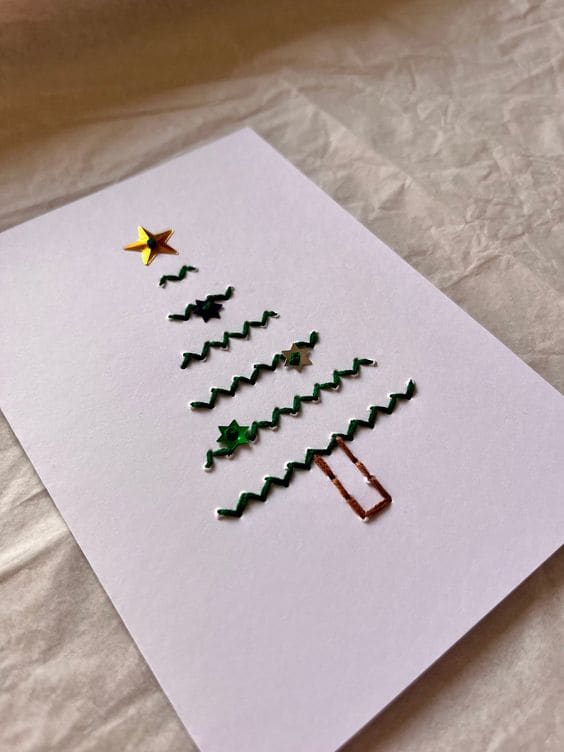 Embroidered Christmas card idea