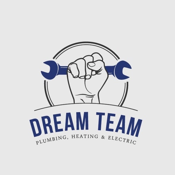 A hand holding a wrench for an electric company logo