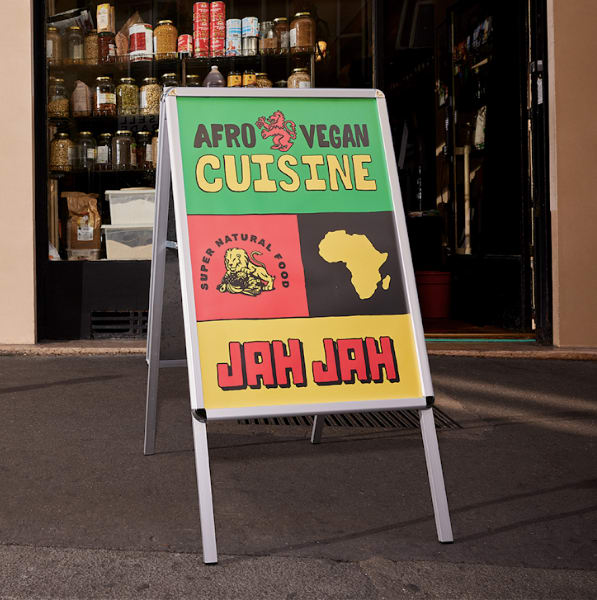 A-frame sign marketing signage.