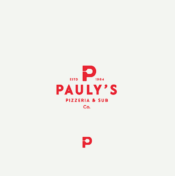 Logo trend subtle icon with a coffee cut in the letter 'P'