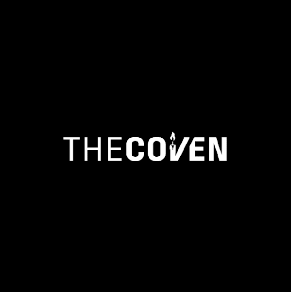 The Coven logo using logo design trends subtle icons