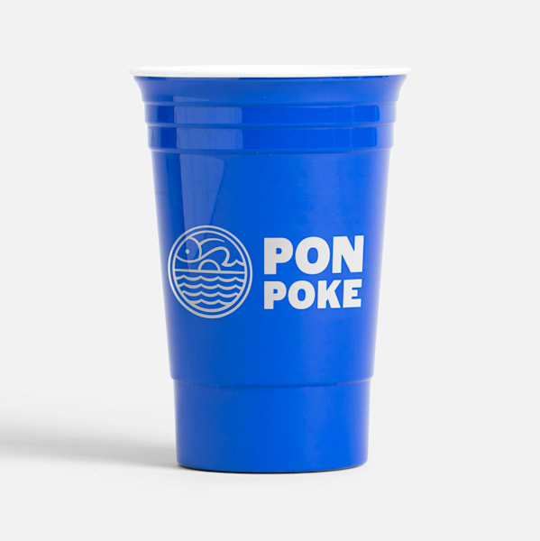 poke restaurant combination logo on plastic cup