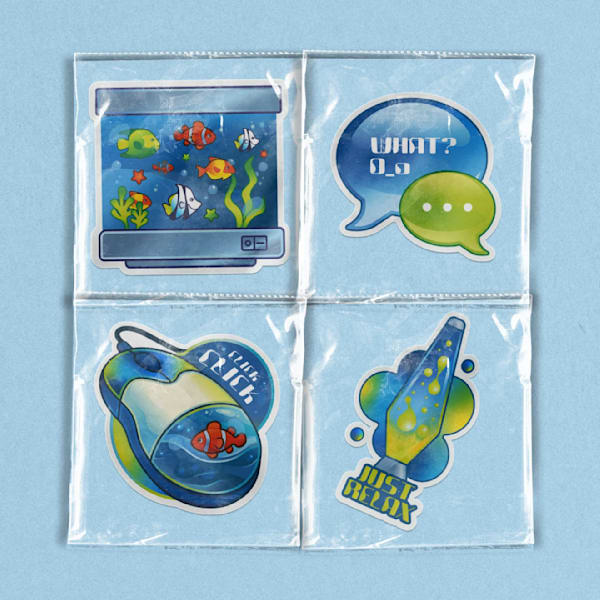 Frutiger Aero Revival graphic design trend 2026 in sticker design