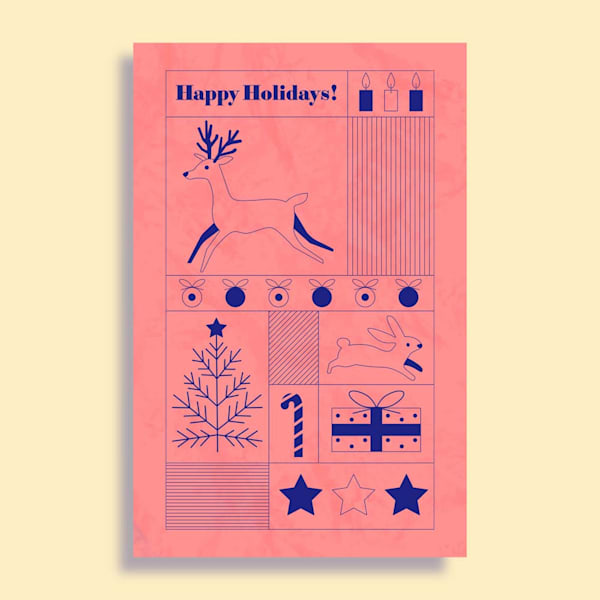 Modern Christmas cards with traditional design