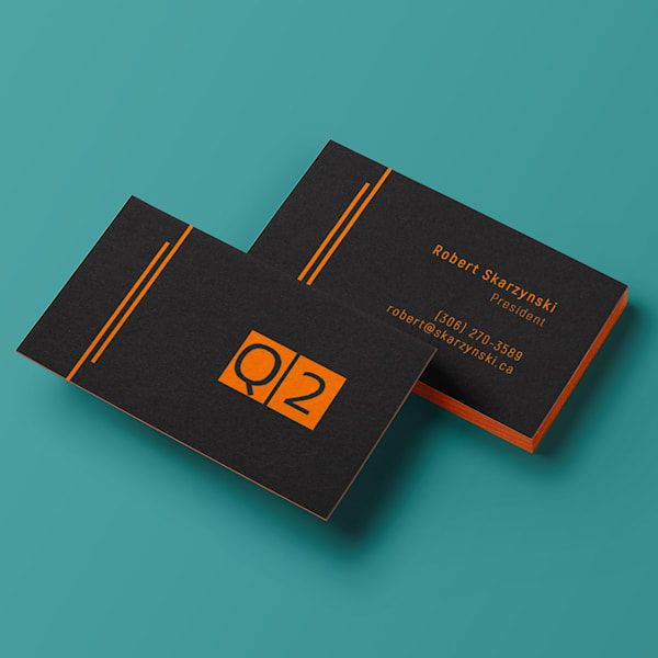 Black business cards with orange text color trends 2025