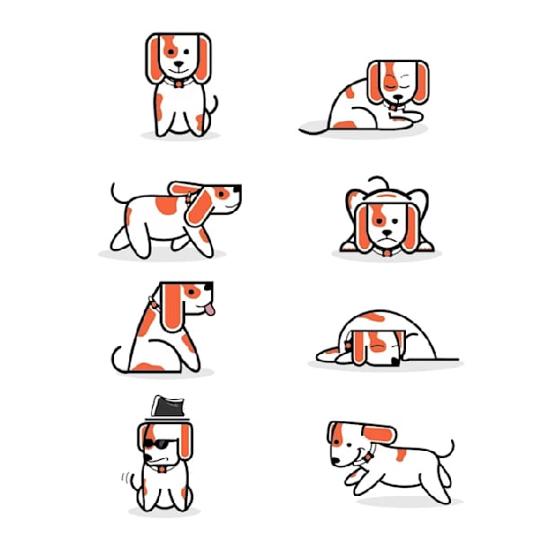 Playful beagle mascot logo