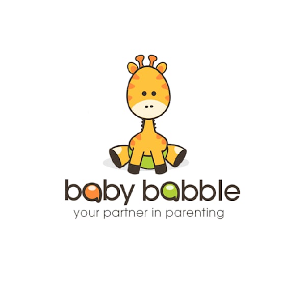 A baby giraffe mascot logo