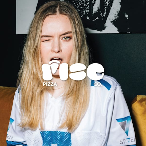 Rise pizza logo with chunky letters for logo design trends of 2025