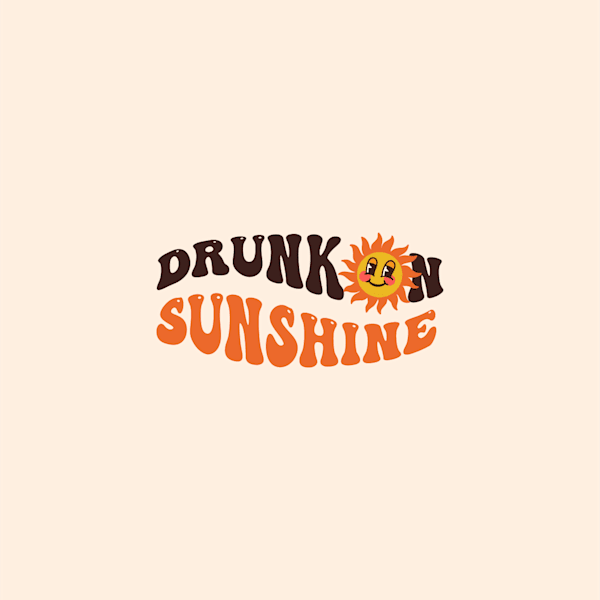 Drunk on Sunshine logo with bubble letters