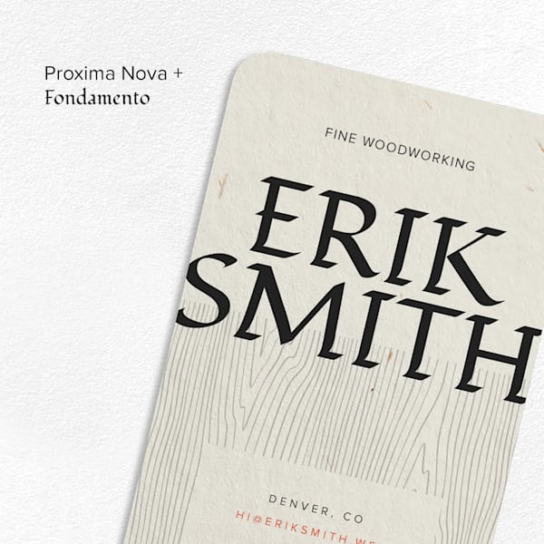 Proxima Nova with Fundamento example of best fonts for business