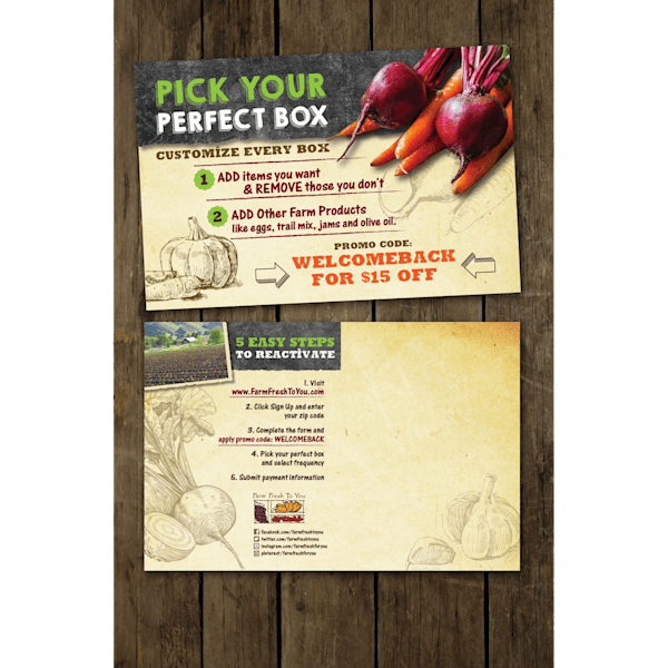 Welcome back flyer design idea for Farm Fresh to You