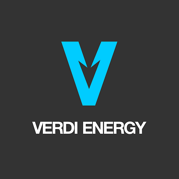 Lightening bolt shaped like a 'V' for an electric company logo