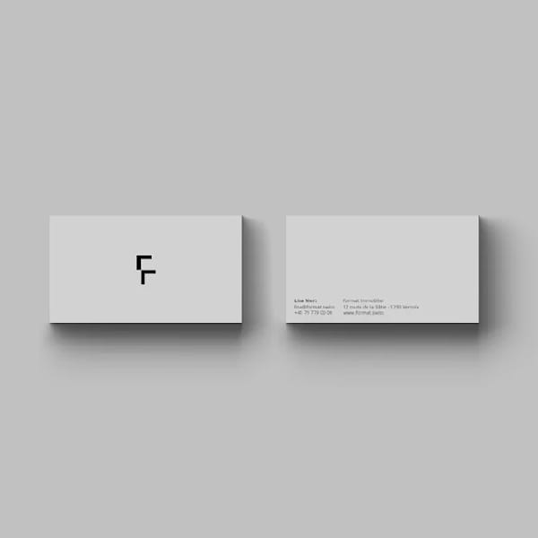 Minimalist business card design with plenty of white space
