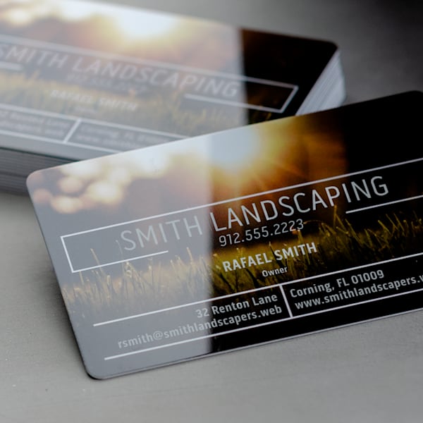 Plastic business card material