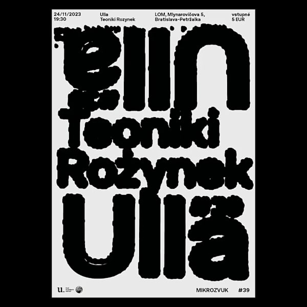 Halftone blur font merging differently sized dots