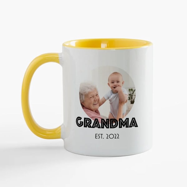 yellow photo mug design idea for grandma