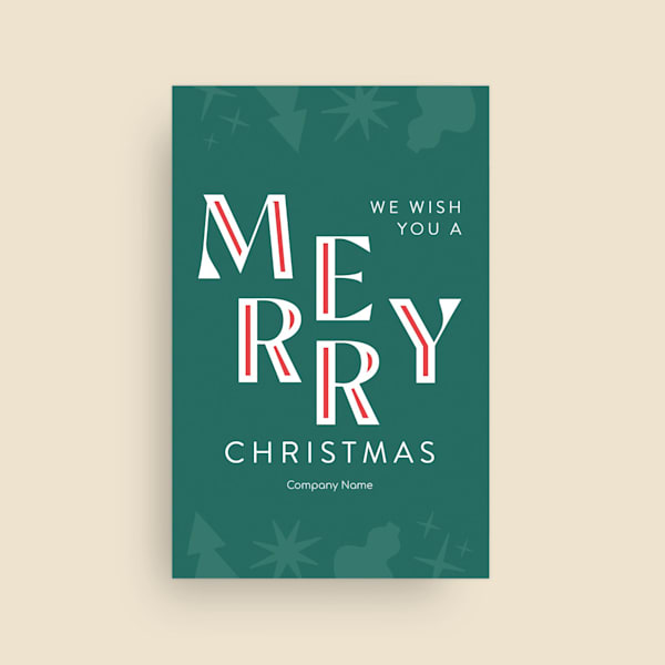 Minimalist text-based Christmas card for a business.