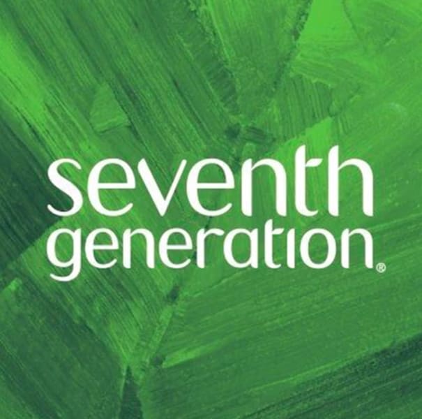 Seventh generation logo: example of eco-friendly brand producing cleaning products