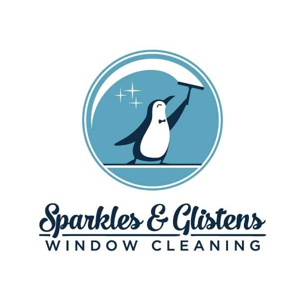 window cleaning logo showing a penguin