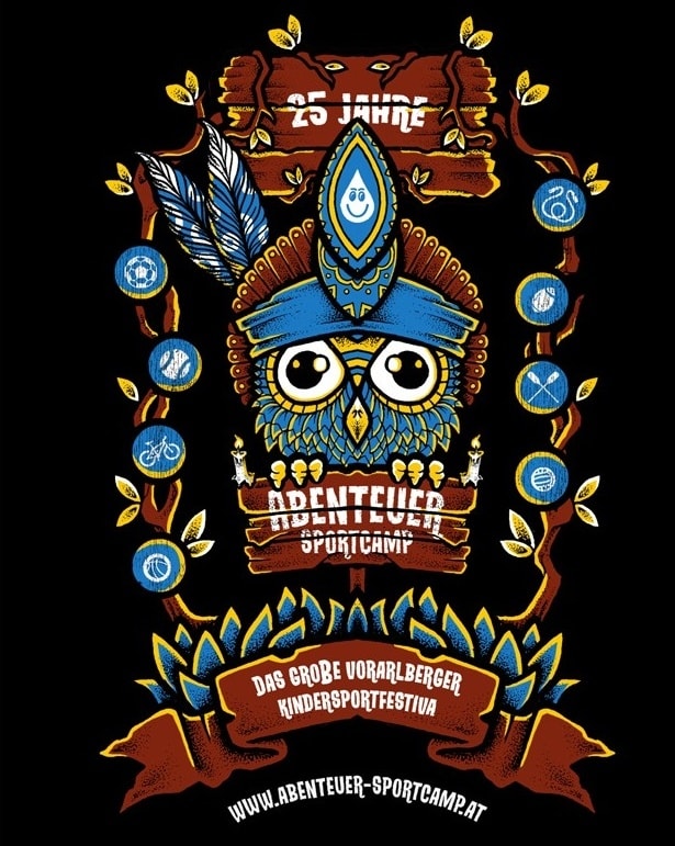 T-shirt illustration for a sports camp