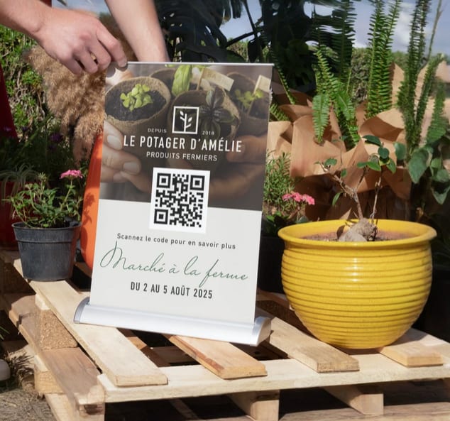 Exemple de signal&eacute;tique en magasin avec un panneau d&rsquo;information