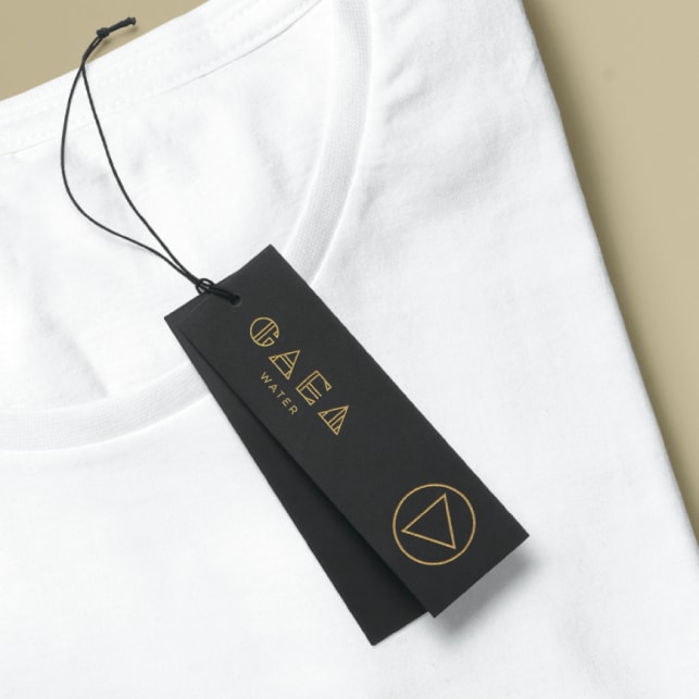 Brand design on clothing swing tags
