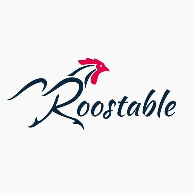 minimalistic image of a rooster worked into the letter R