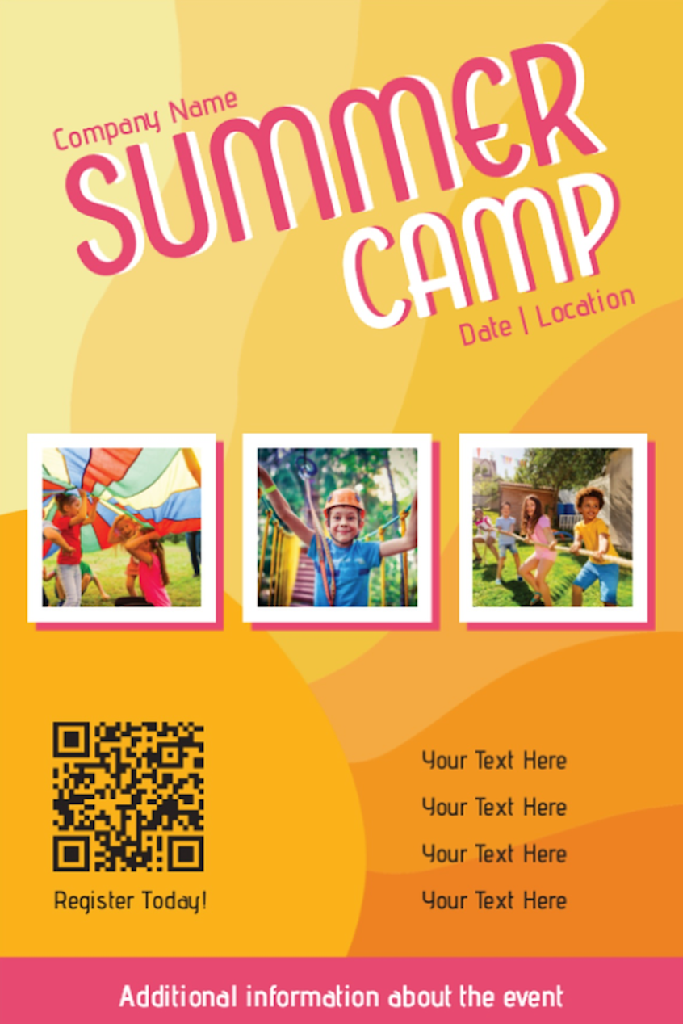 A bright and clear template to spark excitement for the next school camp
