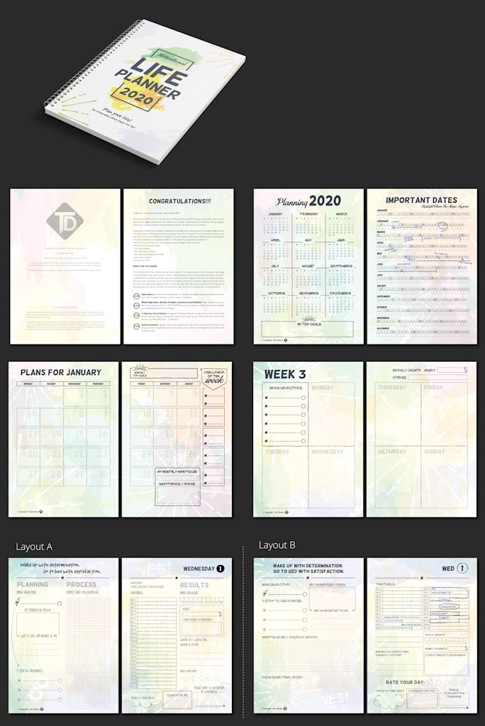 Printable life planner design