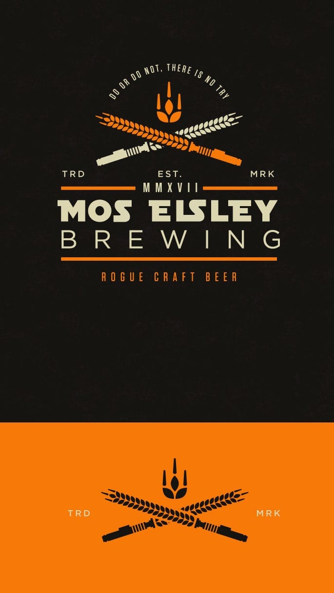 Orange and black product label design