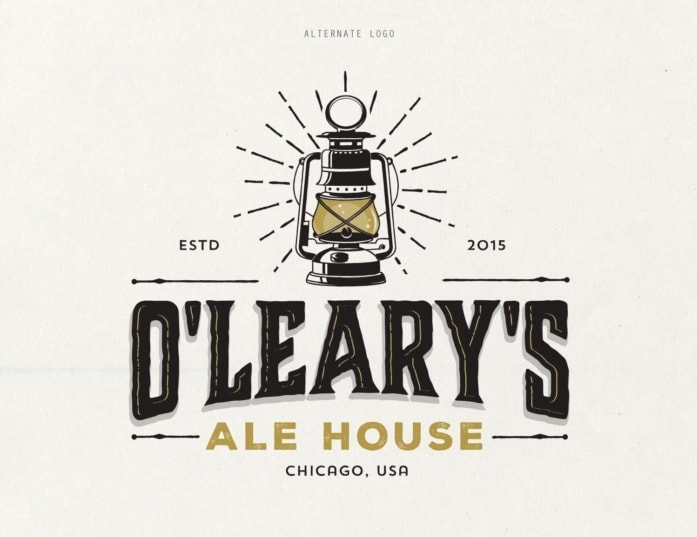 Branding de marque alimentaire : le logo d'O&rsquo;Leary&rsquo;s Ale House