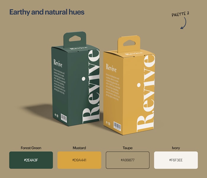 Forest green, mustard, taupe and ivory colors