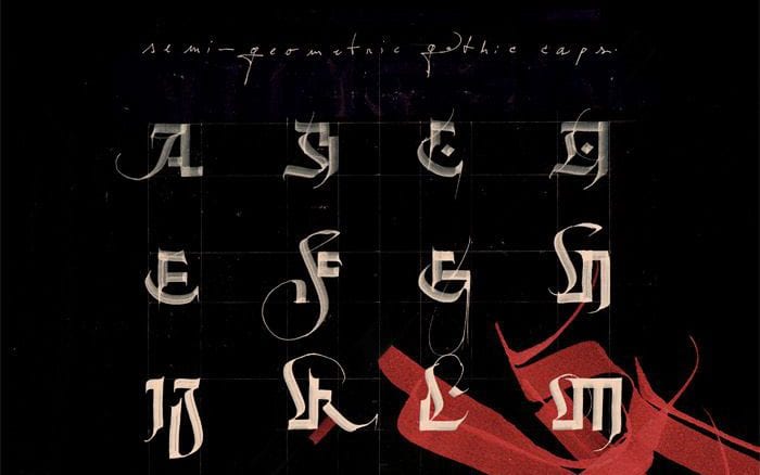 Ultra gothic font design for a calligraphy project