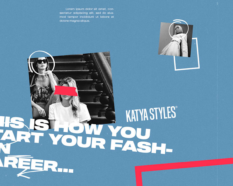 Markenidentität mit dem Grafikdesign-Trend "Strukturierter Bildband" und digitalem Collage