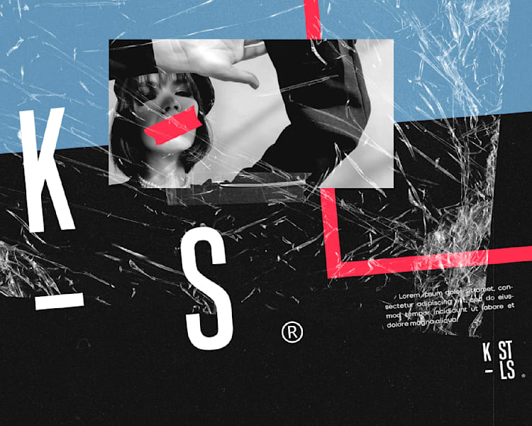 Markenidentität mit dem Grafikdesign-Trend "Strukturierter Bildband" und digitalem Collage