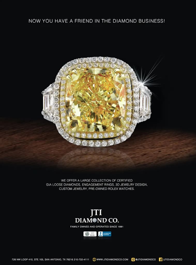 print ad showing a prominent diamond ring