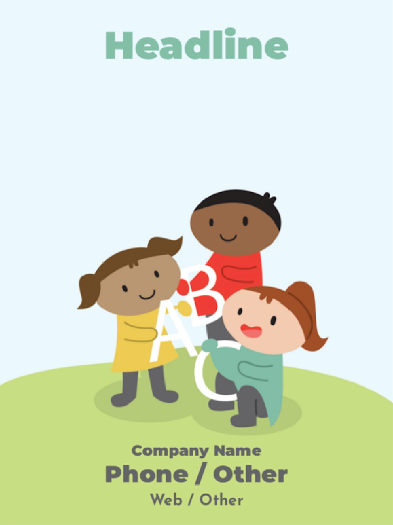 An elementary school or childcare themed poster template