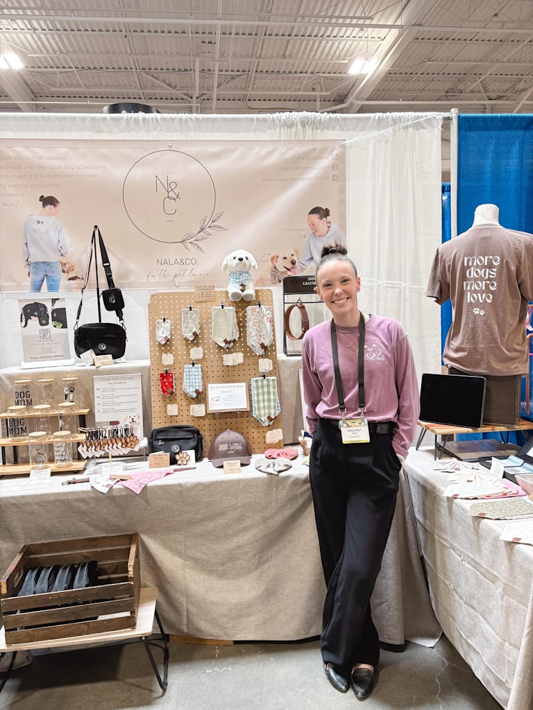 Ashleigh and her small business at a local trade show